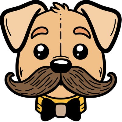 dog with a moustash