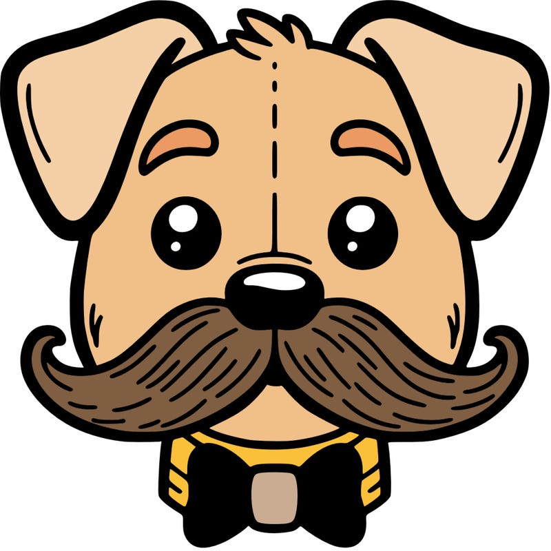 dog with a moustash