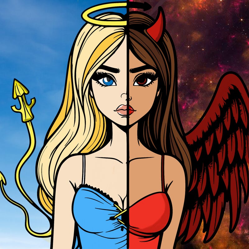 devil vs angel realistic girl