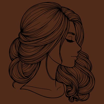 realistic woman's head & hair