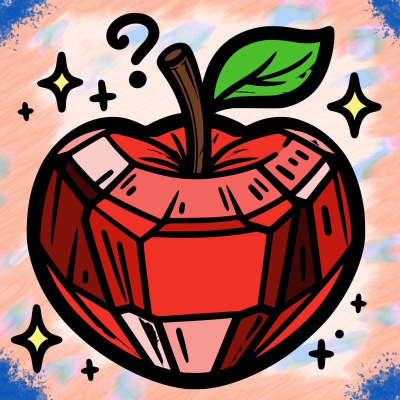 very shiny crystal apple
