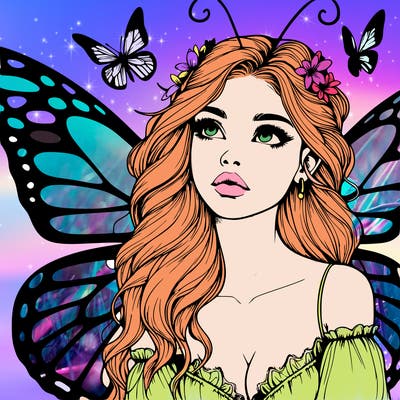 butterfly fairy realistic girl