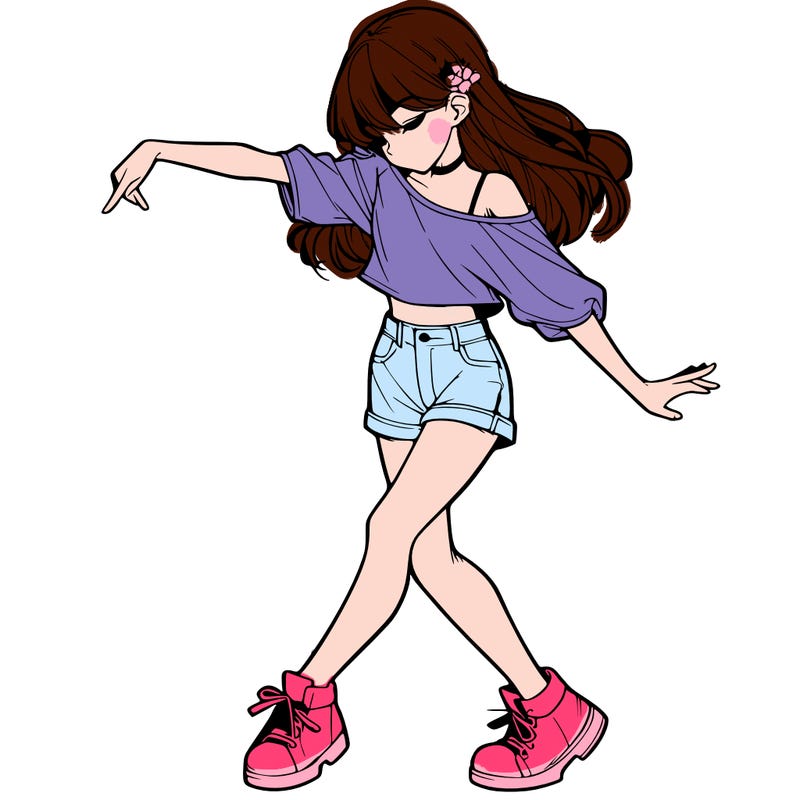 realistic girl danceing