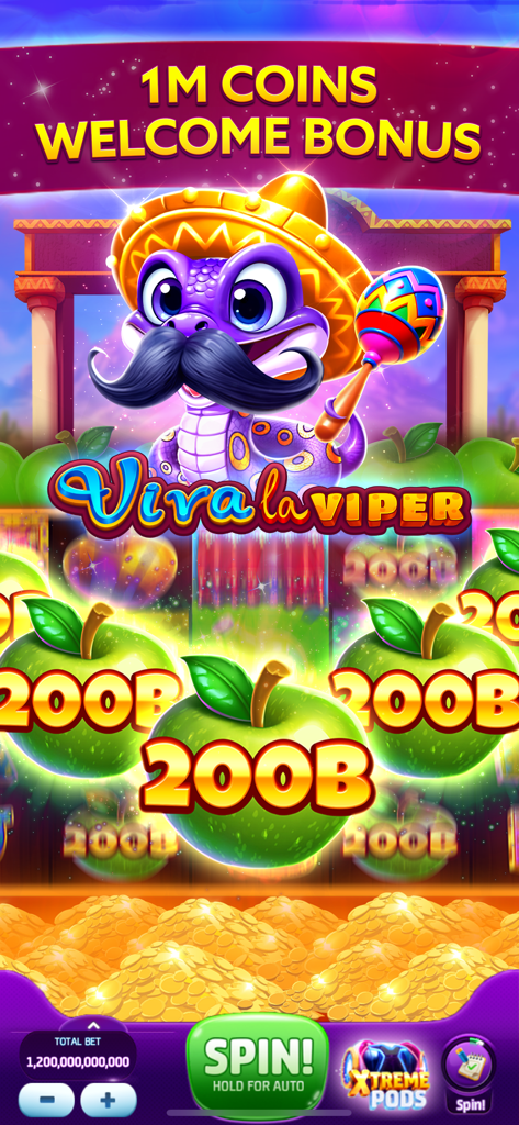 Slotomania™ Slots Machine Game - Slot machine Viva la Viper di Slotomania con un personaggio serpente e grandi ricompense in monete