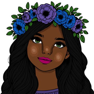 realistic girl with flower crown