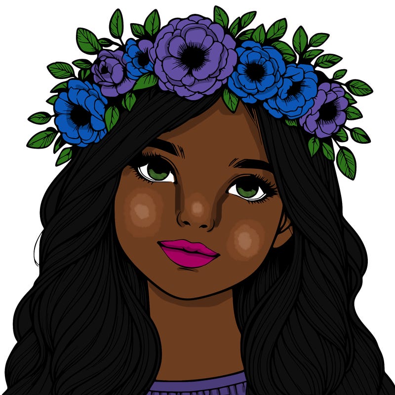 realistic girl with flower crown