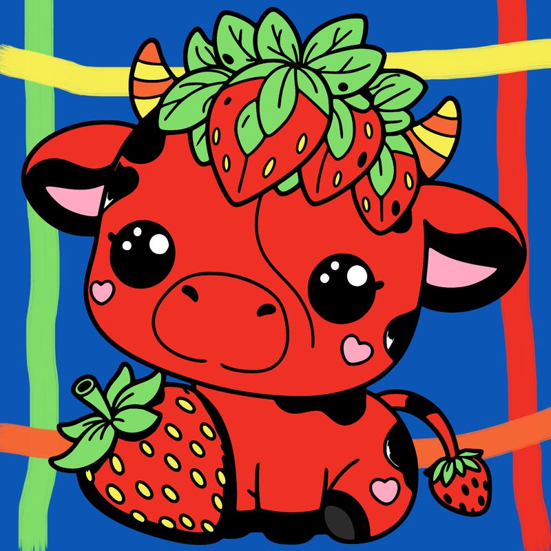 cute strawberry cow