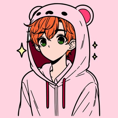 a 17 year old boy in a cute animal hoodie