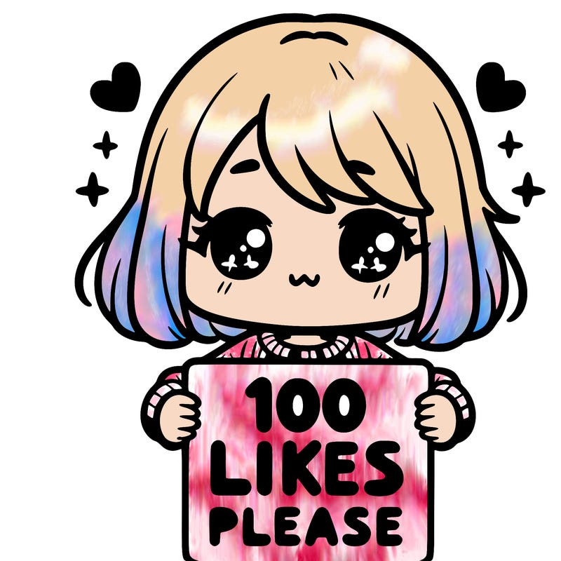 cute girl holding a sign saying 100 likes please