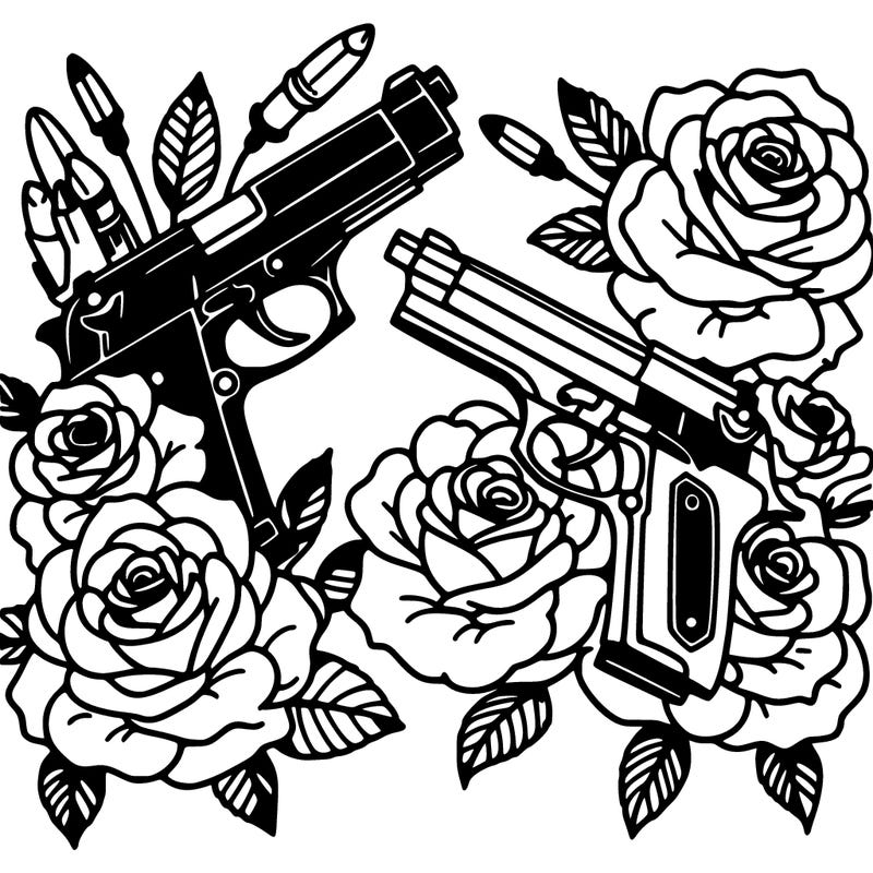 guns with roses
