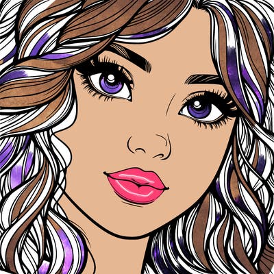 beautiful realistic girl close up to the camera with wavy hair,