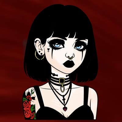 realistic goth girl