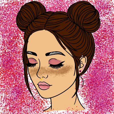 woman with hair buns