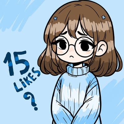 sad girl with glasses in a sweater
