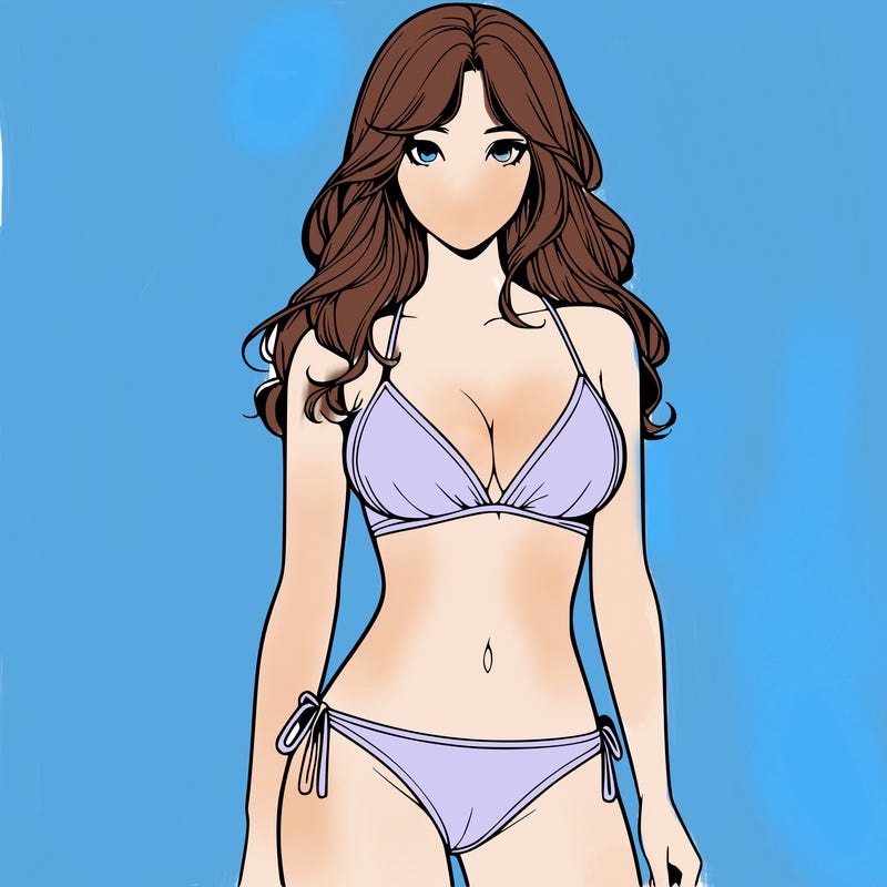 realistic girl with a revealing swimsuit