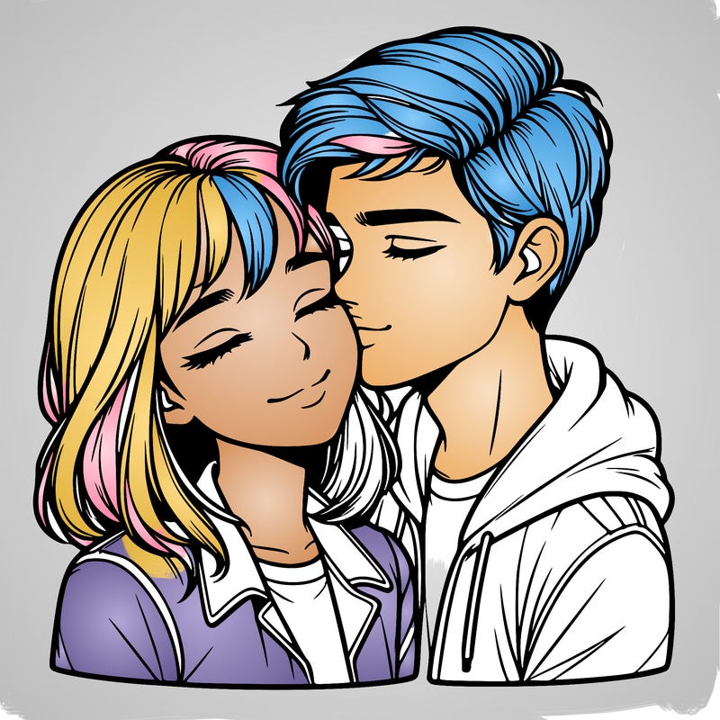 realistic girl and boy  love