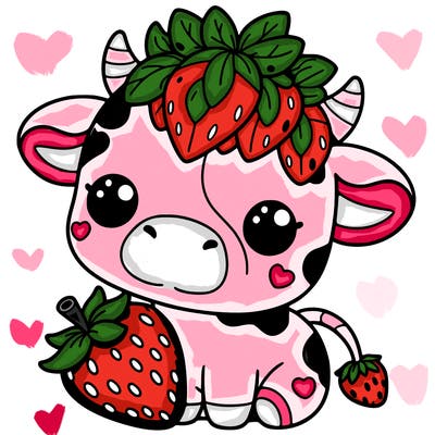 cute strawberry cow