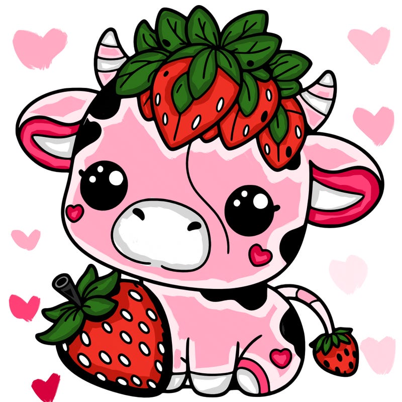 cute strawberry cow