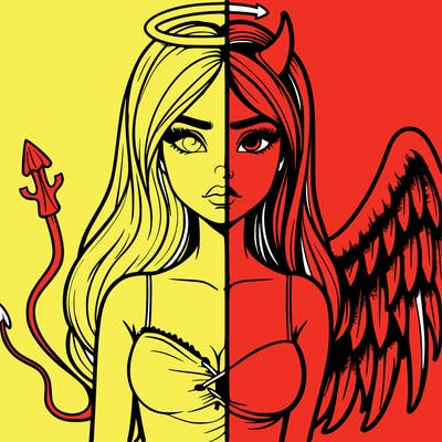 devil vs angel realistic girl
