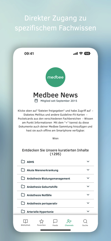Medbee - Medbee app screen displaying a list of curated medical topics and clinical decision support resources