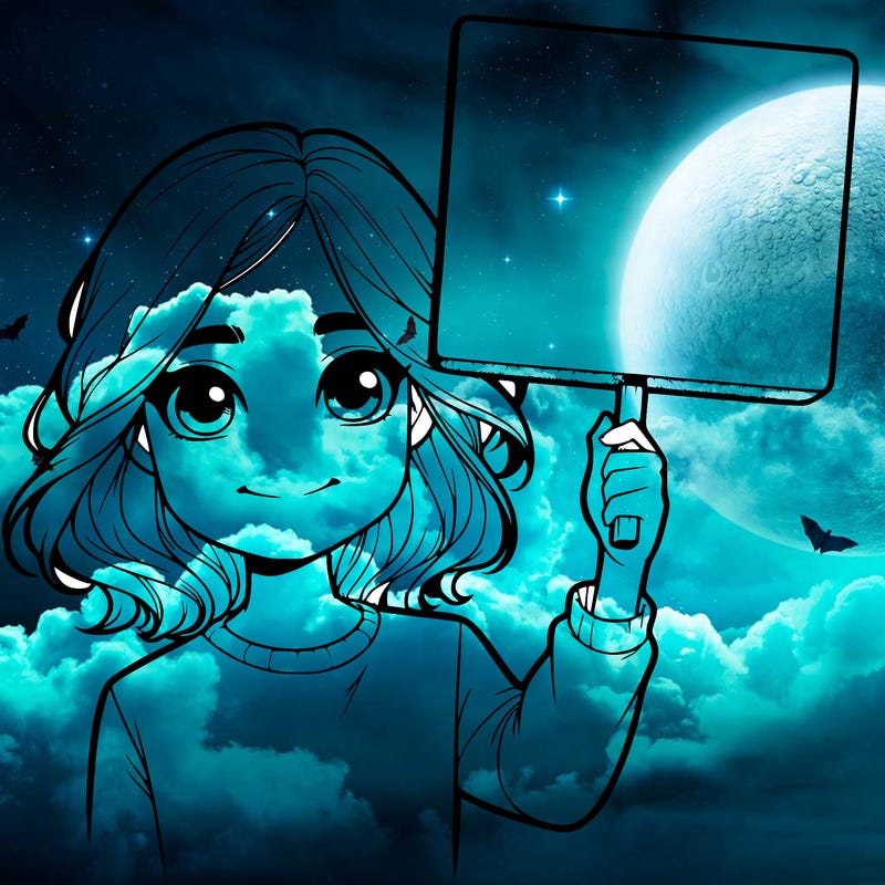 realistic girl holding up a sign