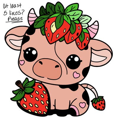 cute strawberry cow