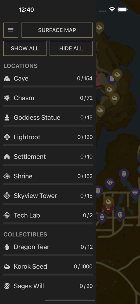 Map for Tears of the Kingdom - Reference App | MWM