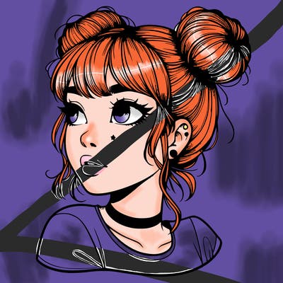 realistic girl with spacebuns