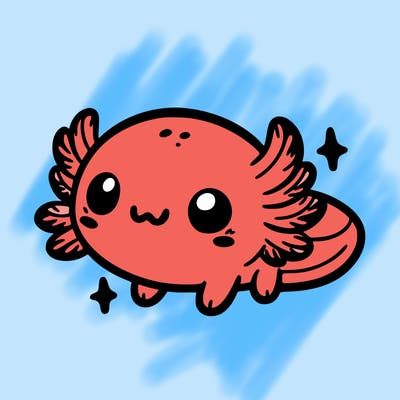 cute easy baby axolotl