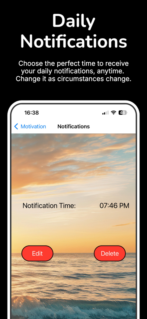 Quote of the Day: Daily Wisdom - 「今日の名言」アプリで毎日のモチベーション引用通知時間を設定します。