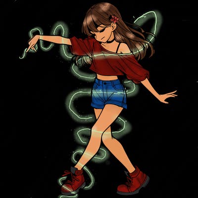 realistic girl danceing