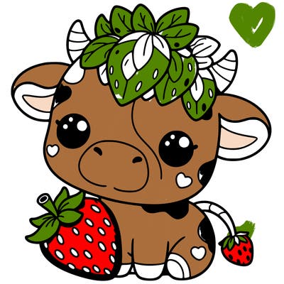 cute strawberry cow