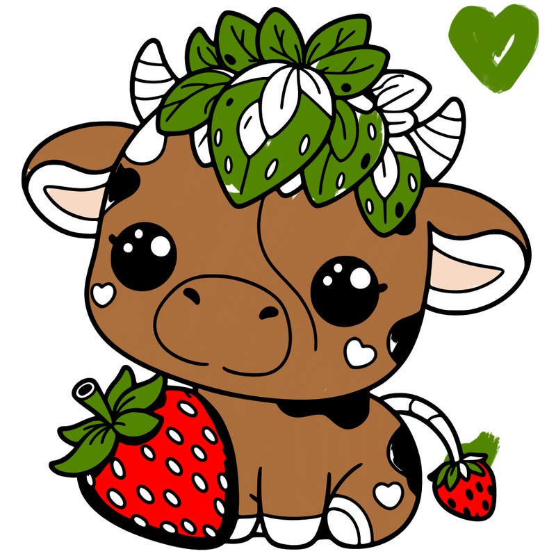 cute strawberry cow