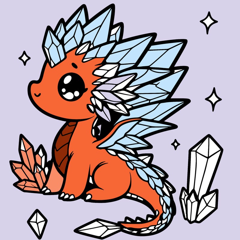 little cute crystal dragon