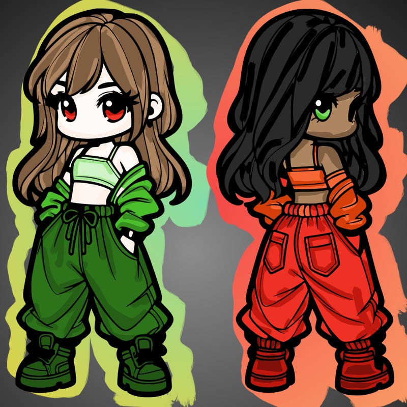 girl in crop top and baggy pants