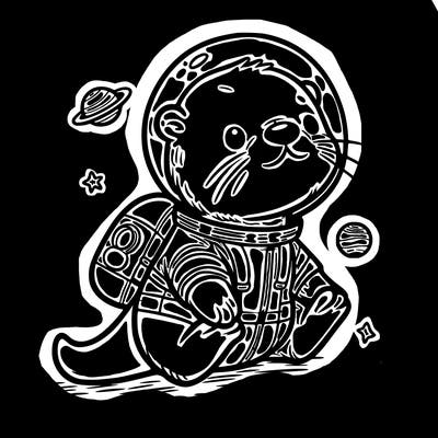 otter in a space suit