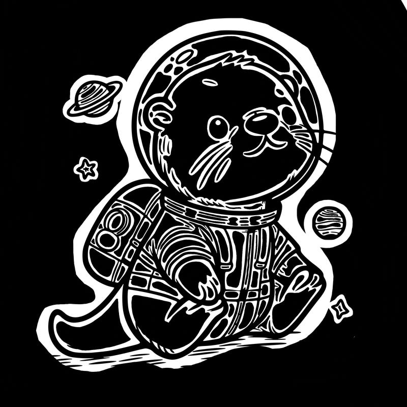 otter in a space suit