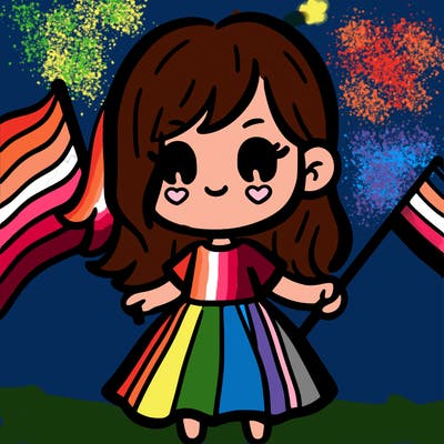 girl with the pride flag
