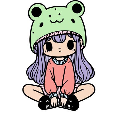 a girl wearing a frog hat and some frog socks