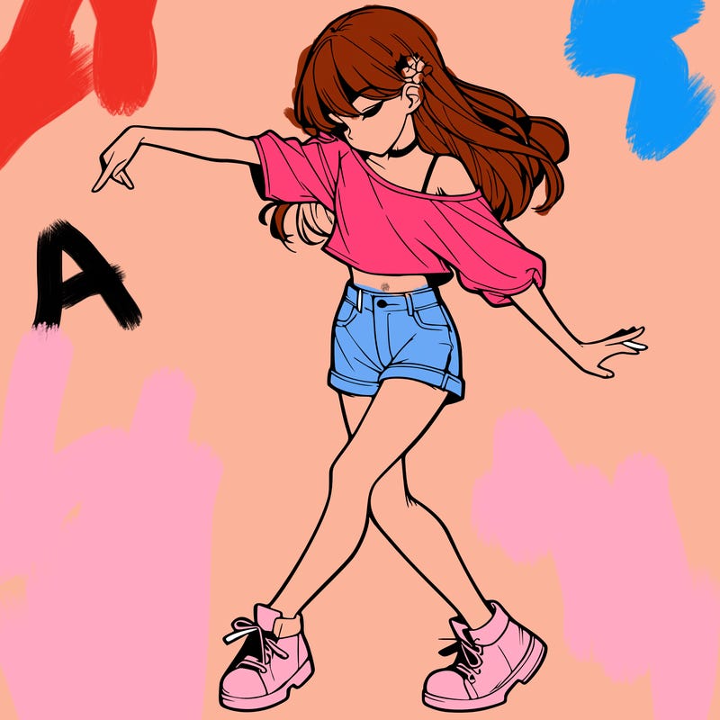 realistic girl danceing