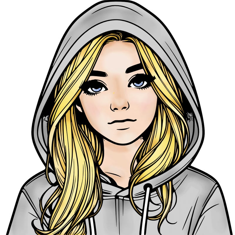 realistic girl with a hoodie