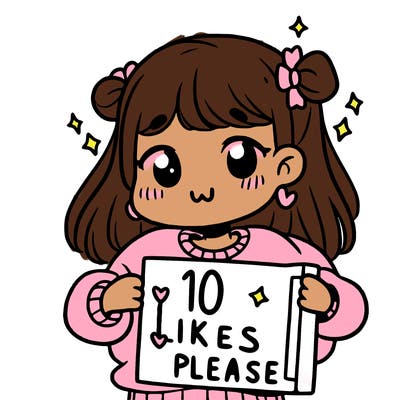 girl holding a sign that says 10 likes please