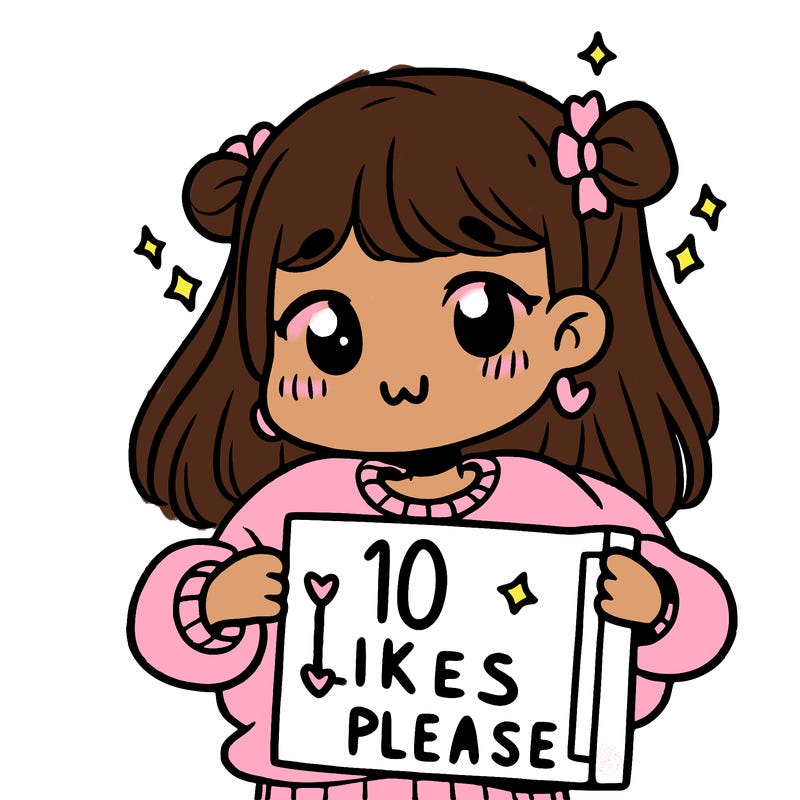 girl holding a sign that says 10 likes please