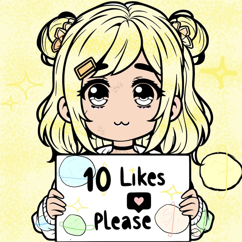 a girl with a sign saying 10 likes please