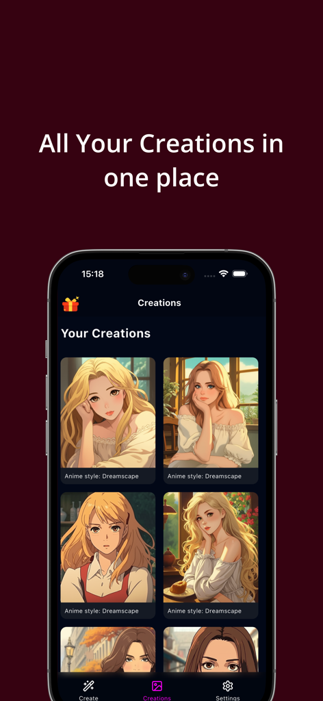 Anime Maker - Maketoon - Galerie von KI-generierten Anime-Porträts in der Anime Maker Maketoon App