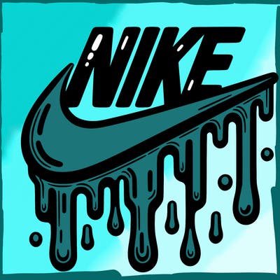 dripping nike logo
