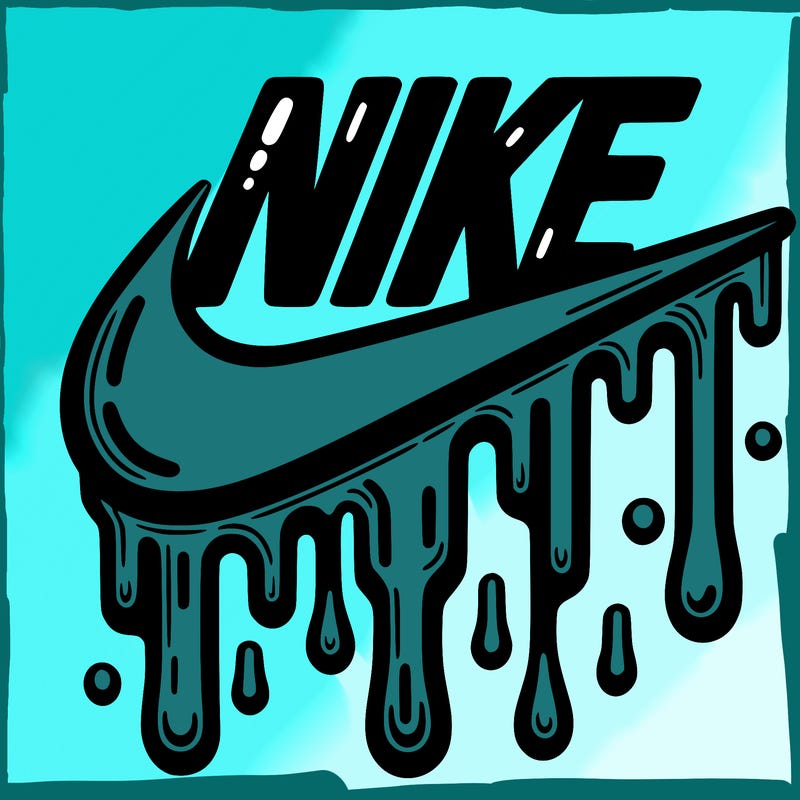 dripping nike logo