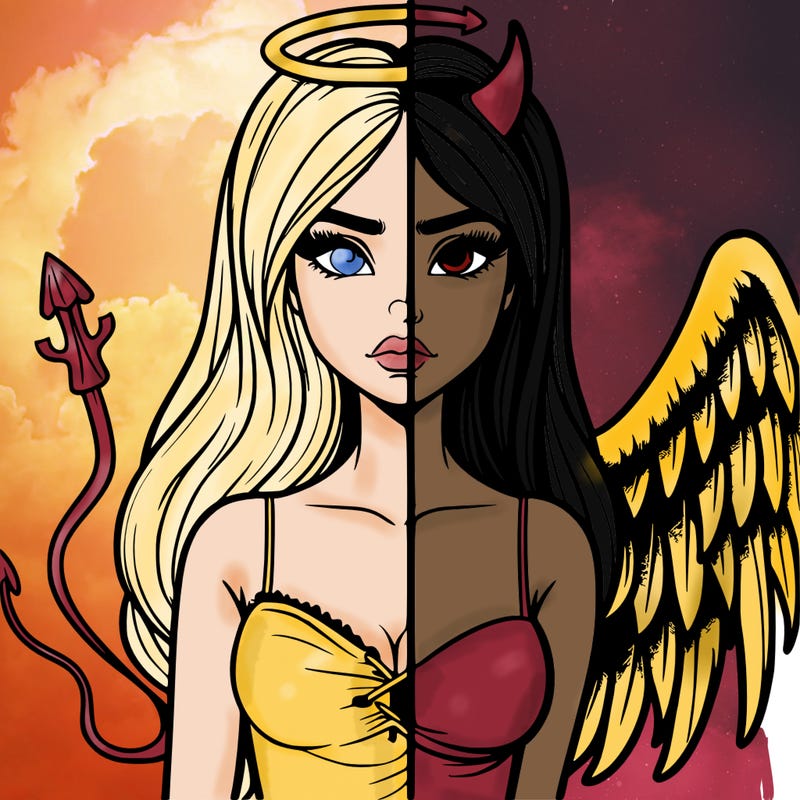 devil vs angel realistic girl