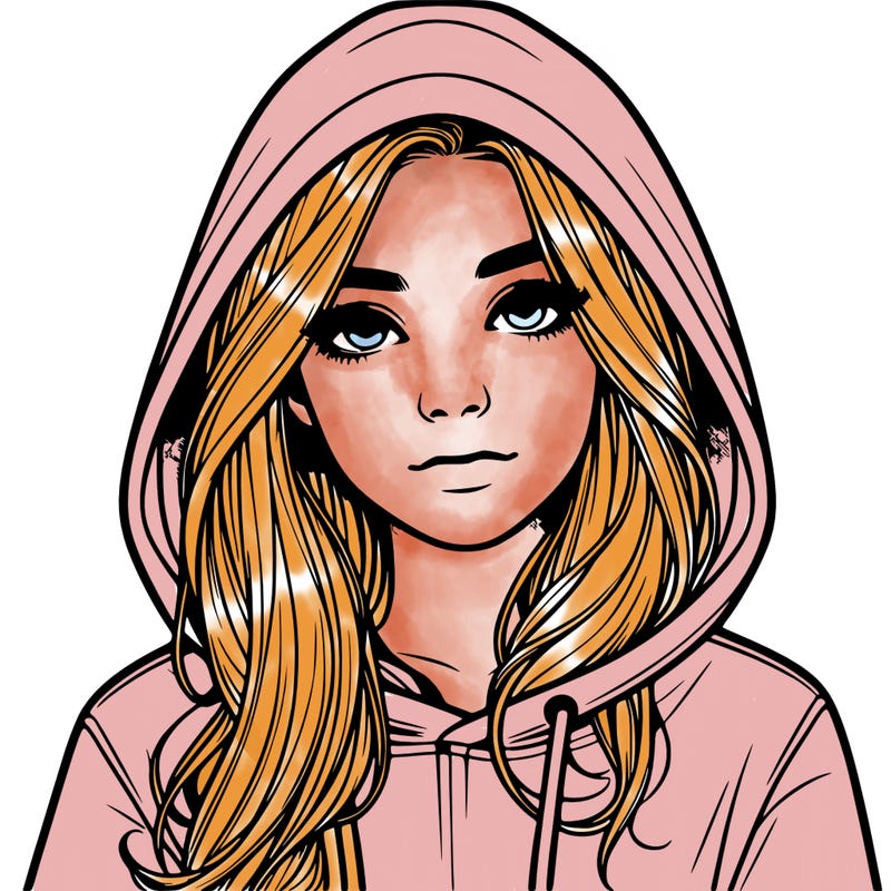 realistic girl with a hoodie