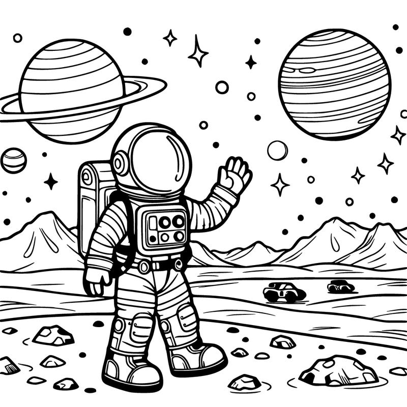 astronaut exploring a distant planet